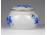 Régi kék rózsás román Moga porcelán bonbonier 6.4 x 9.5 cm
