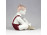 Régi cipőjét kötő kisfiú Aquincum porcelán figura