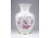 Rózsaszín virágmintás Hollóházi porcelán váza 17.4 cm