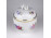 Nagyméretű Hajnalka mintás aranyozott Hollóházi porcelán bonbonier 13 x 11.5 cm