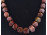 Fűzött vöröses színű csiszolt ásvány nyaklánc bizsu ékszer 60 cm