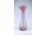 Fodros szájú rózsaszín fújtüveg jelzett díszváza 26 cm