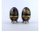 Limoges jellegű kobalkék arany tojás alakú zodiákus bonbonier pár 9.6 cm