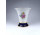 Régi kobaltkék szegélyű virágmintás cseh Royal Dux porcelán váza 14.2 cm