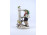 Régi Bertram jellegű német porcelán vándorfiú figura 19.5 cm