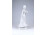 Nagyméretű festetlen Hollóházi porcelán legyezős hölgy figura 27 cm