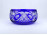 Régi jelzett Srpska Fabrika Stakla kék kristály asztalközép kínáló tál 20.5 cm