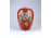 Régi piros színű aranyozott virágmintás Wallendorf porcelán váza 18.5 cm