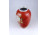 Régi piros színű aranyozott virágmintás Wallendorf porcelán váza 18.5 cm
