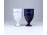 Régi kék és fehér színű virágmintás japán porcelán talpas pohár pár