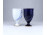 Régi kék és fehér színű virágmintás japán porcelán talpas pohár pár