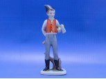 Régi porcelán DRASCHE favágó figura